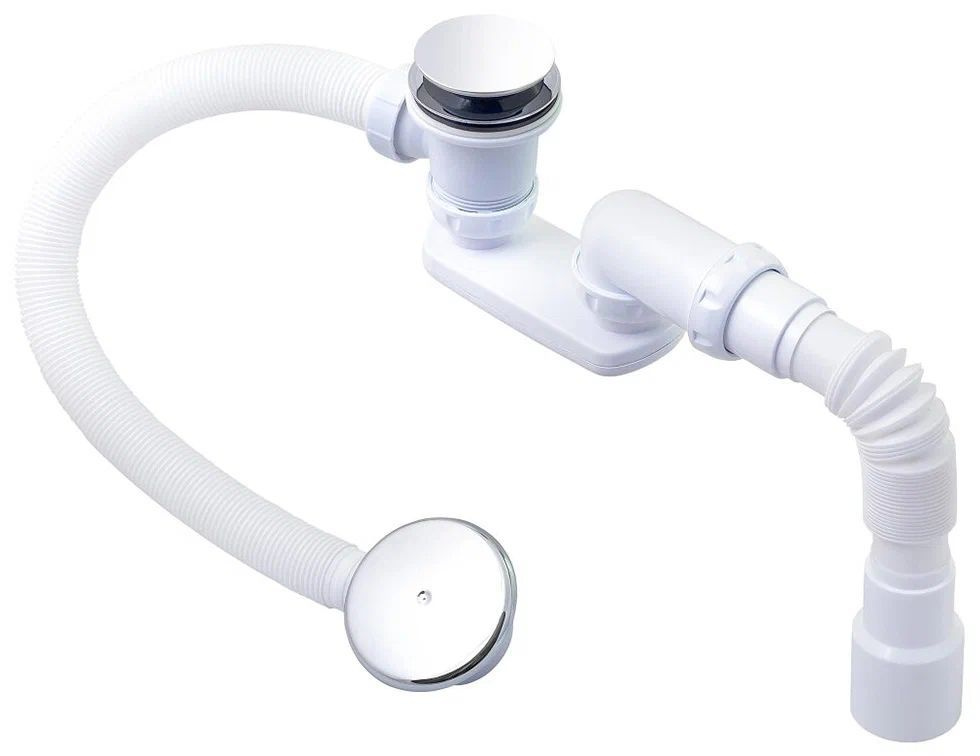 S122E Сифон для ванны и глуб. поддон. easyopen(хром. перел, чашка из ...