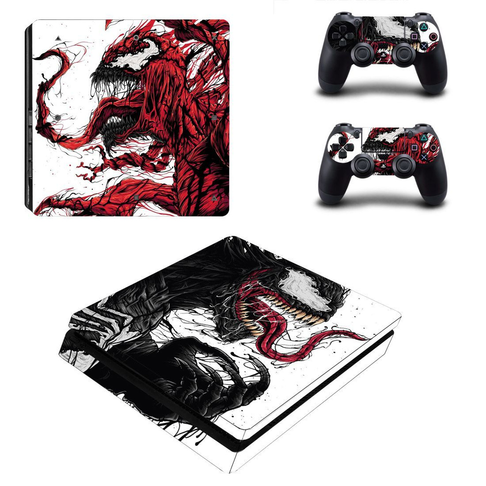 Набор наклеек Sony PlayStation 4 Slim Venom 2 Виниловые защитные наклейки  для консолей