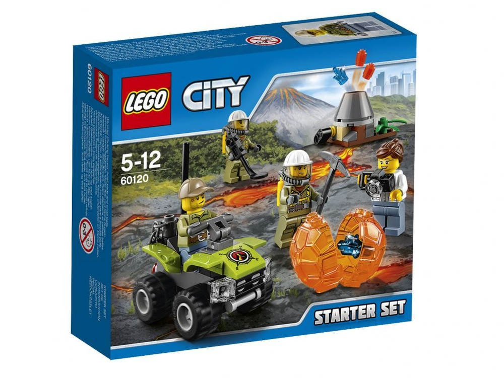 Конструктор LEGO City 60120 Набор для начинающих Исследователи Вулканов ...