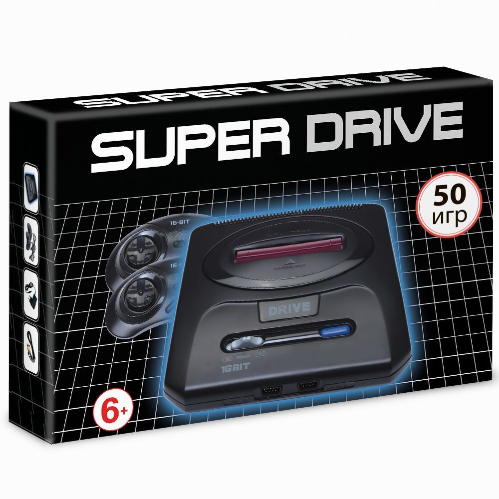 Игровая Приставка 16-bit Super Drive Classic + 50 игр - купить с доставкой  по выгодным ценам в интернет-магазине OZON (326315990)