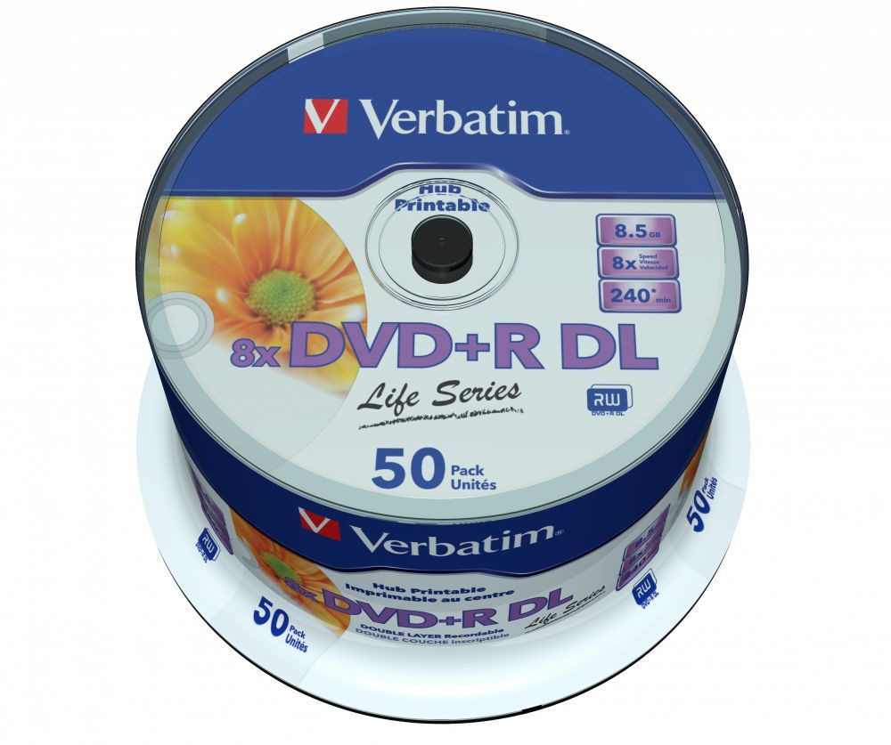 Verbatim Диск для записи DVD+R, 8,5 ГБ, 50 шт - купить с доставкой по  выгодным ценам в интернет-магазине OZON (1050908831)