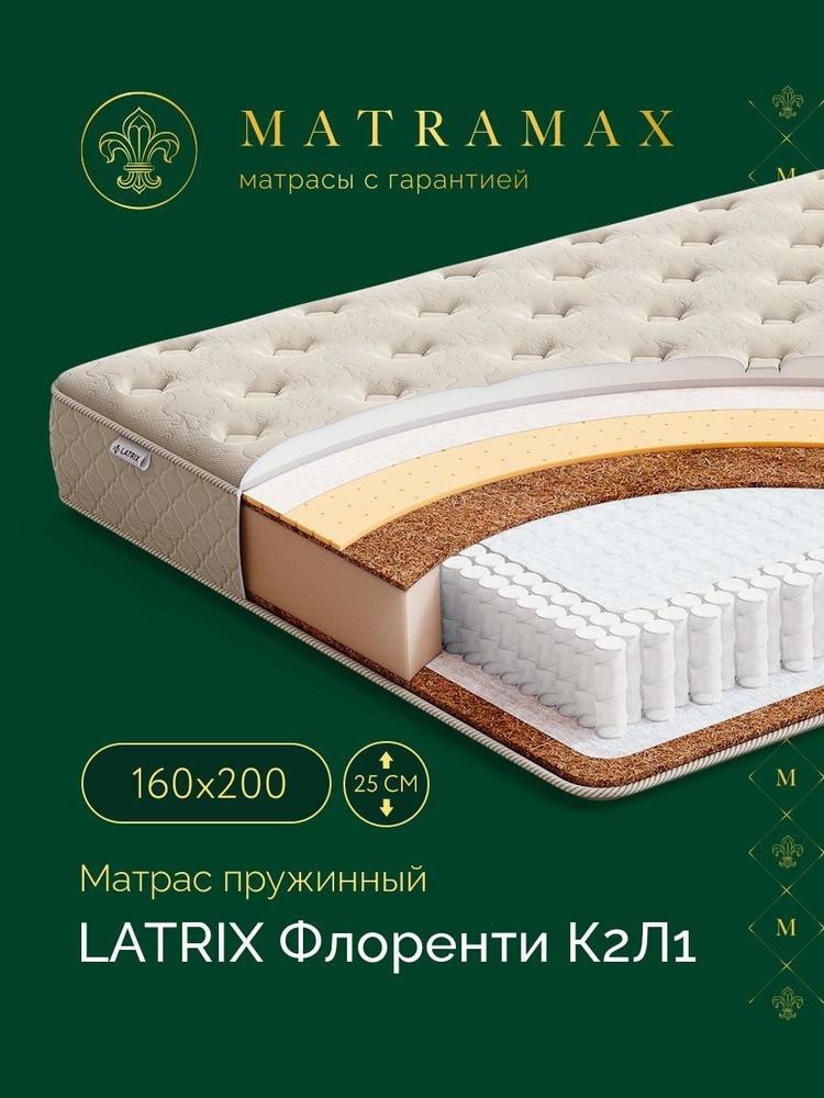 Latrix Матрас Флоренти К2Л1, Независимые пружины, 160х200 см #1