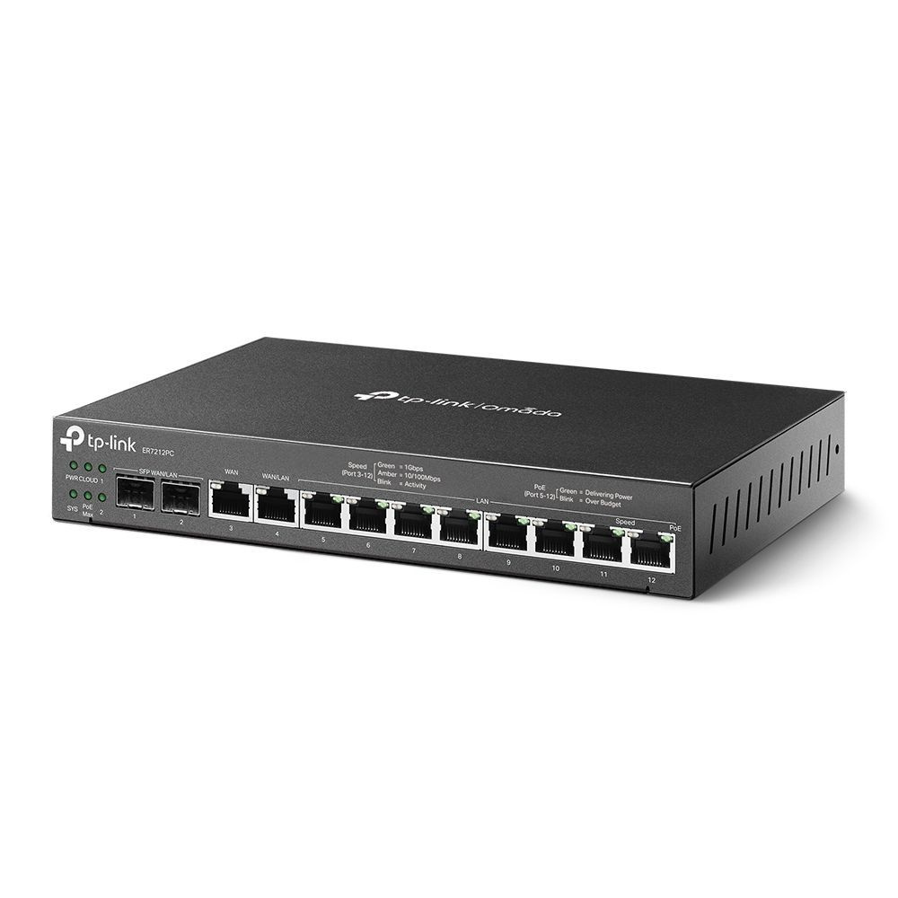 Гигабитный VPN-маршрутизатор TP-Link Omada с портами PoE+ и контроллером  ER7212PC