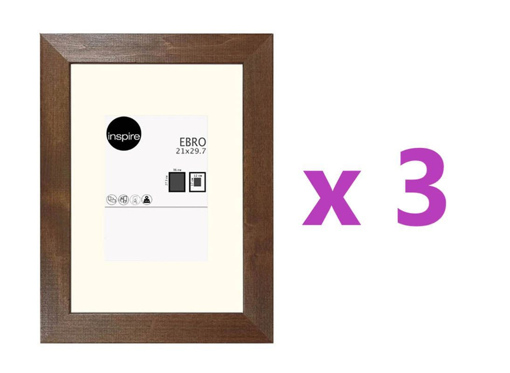 Рамка Inspire Ebro 21x29.7 см цвет темный дуб, 3 шт. #1