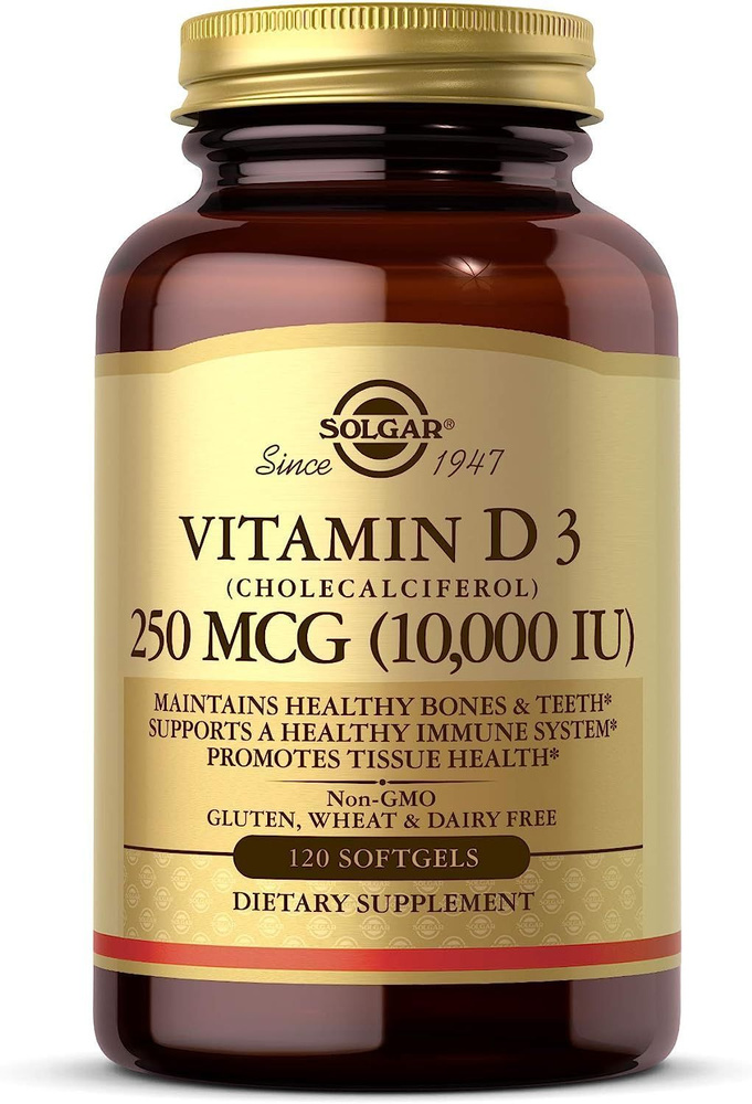Solgar Vitamin D3, 10000 МЕ, 120 капсул - купить с доставкой по ...
