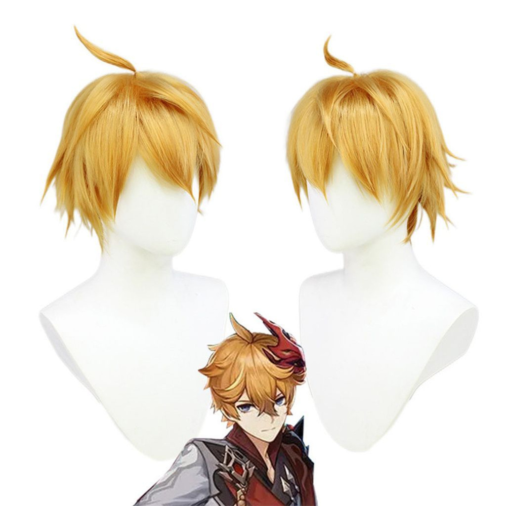 Anime Manga Game Genshin Impact Tartaglia Halloween Carnival Party Cosplay  Wig мультфильм аниме косплей парик