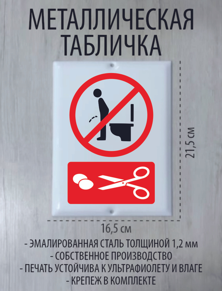 Металлическая табличка "Правило в туалете", 21 см, 16 см - купить в ...