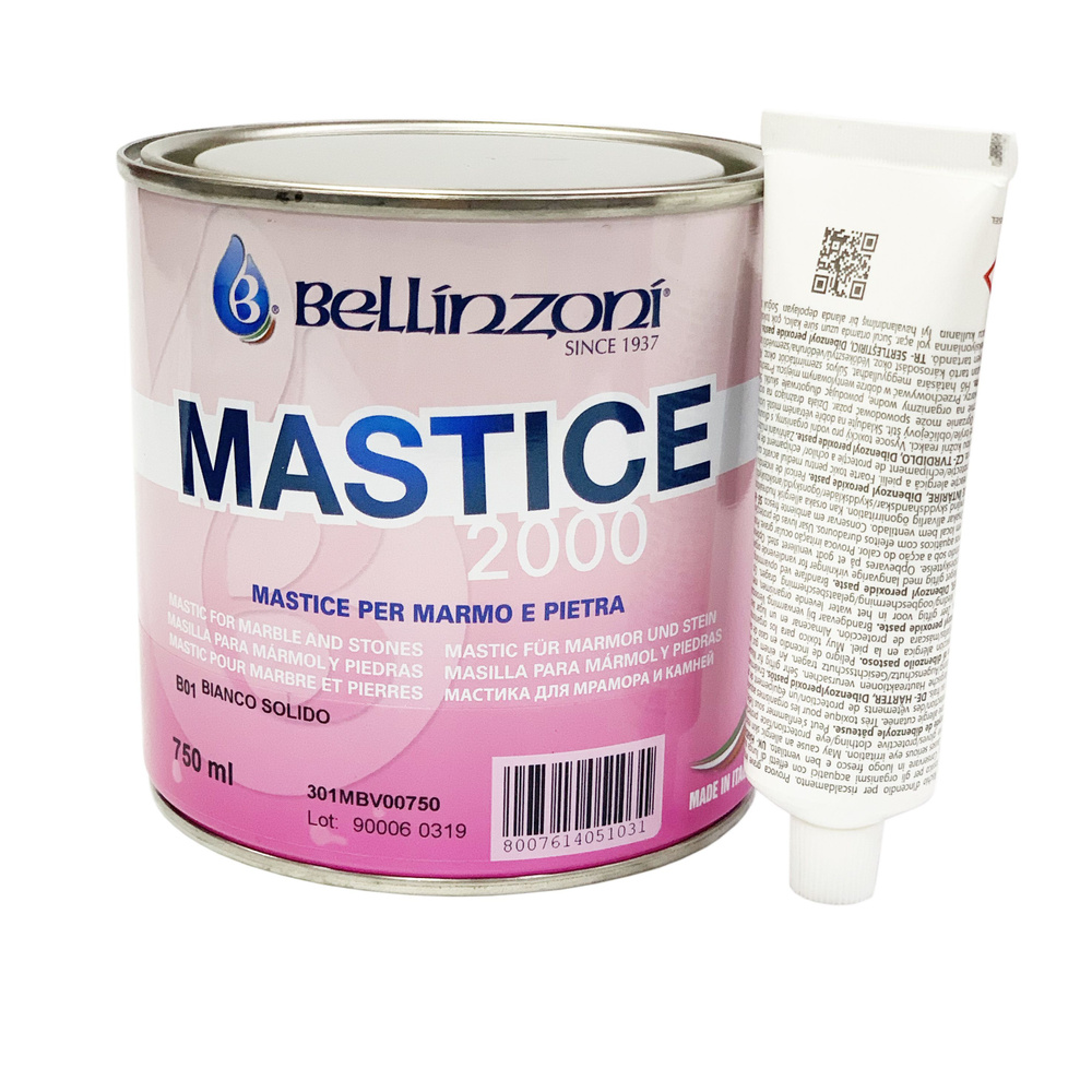 Клей полиэфирный Bellinzoni MASTICE 2000 Solido 01 (белый/густой) 0,75л #1