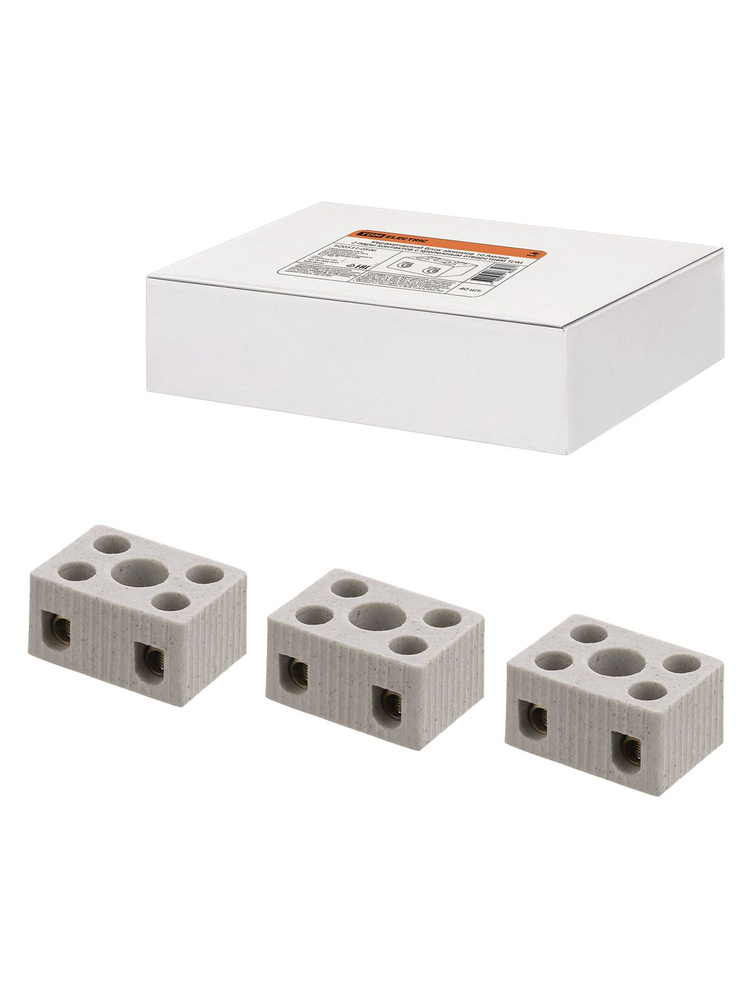 Керамический блок зажимов 10 Ампер 2 пары контактов с крепежным отверстием, TDM SQ0531-0506 (40 шт.) #1