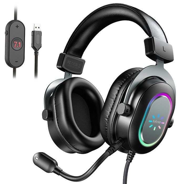 Игровая гарнитура Fifine H6 Gaming Headsets c RGB подсветкой (Graphite), Полноразмерные игровые наушники, #1