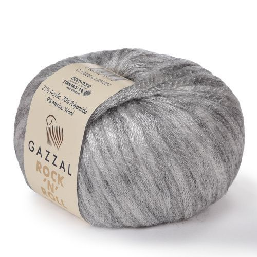 Пряжа Gazzal Rock 'N' Roll Газзал Рок-н-Ролл, 13255, 9% мериносовая ...