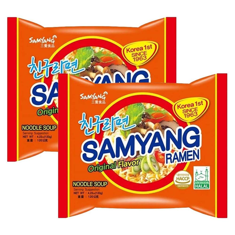 Острая корейская лапша быстрого приготовления Samyang Original Flavor ...