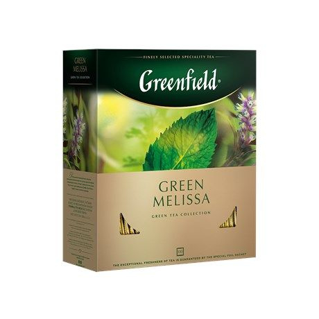 Greenfield Чай в пакетиках Green Melissa зеленый, 100 шт х 1,5 г ...
