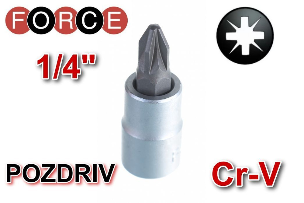 Головка-бита 1/4" крестовая PZ1-32 мм FORCE 322321 #1