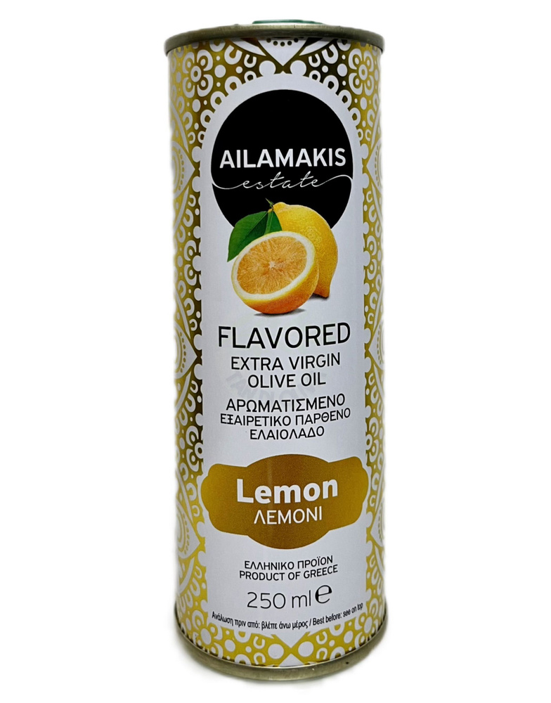 Оливковое масло с лимоном Extra Virgin Ailamakis нерафинированное первого холодного отжима, жестяная #1