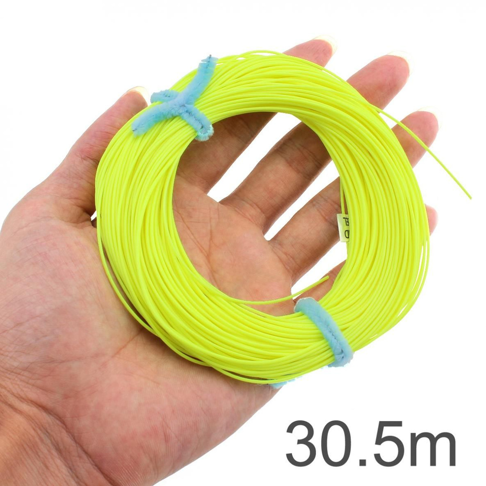 100FT 30M WF8F Плавающая нахлыстовая леска Fluorescent Yellow Weight Forward Long Shot  #1