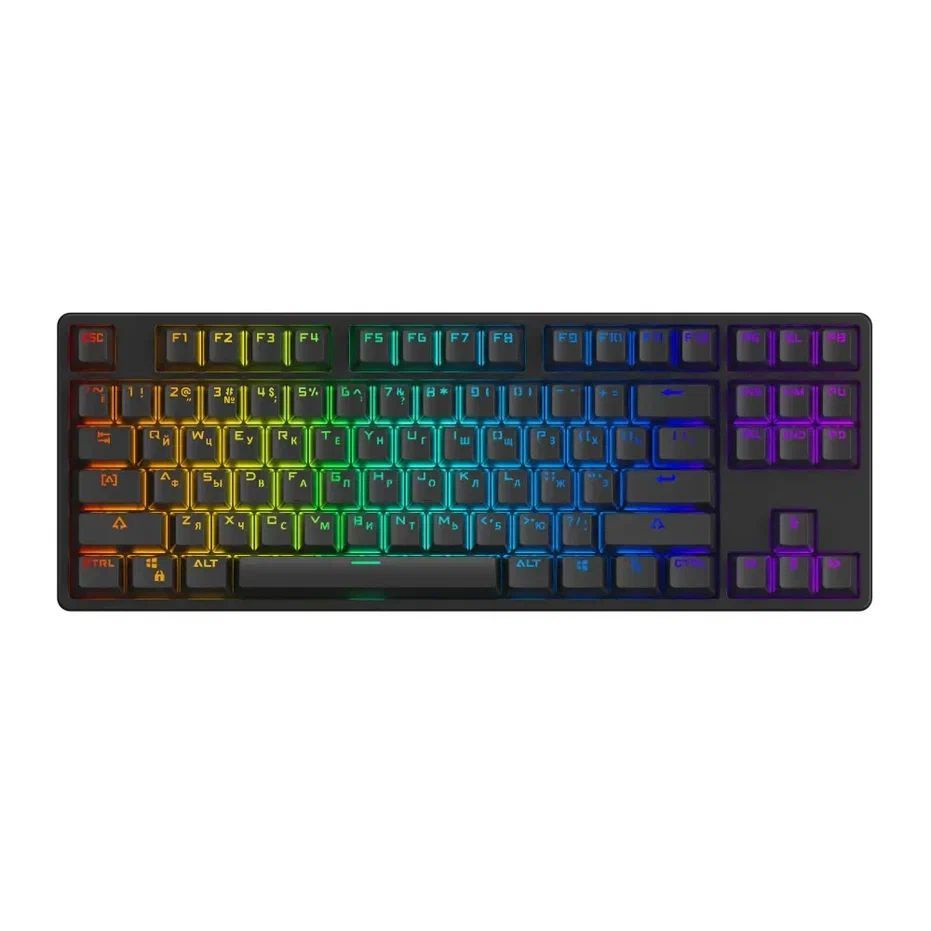 AKKO Игровая клавиатура проводная 5087S Black Shine-Through RGB OEM profile keycap, (V3 Pro Cream Yellow), #1