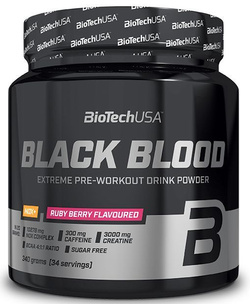 Предтренировочный комплекс Biotech USA Black Blood NOX+ 330 г. ( ягодный вкус )  #1