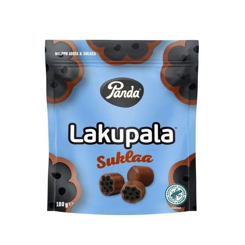 Лакричные конфеты Panda Lakupala Suklaa в молочном шоколаде, 180 г (Финляндия)  #1