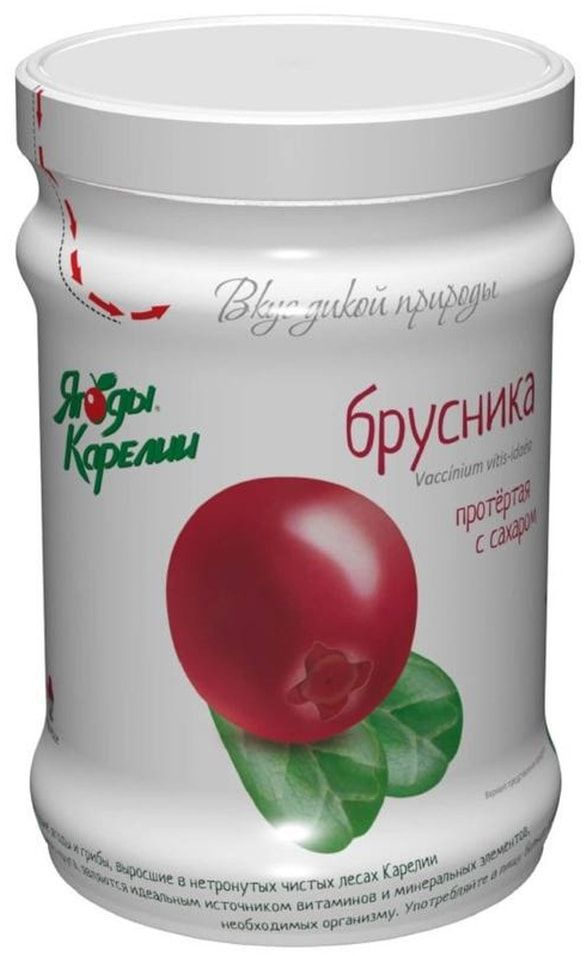 Брусника Ягоды Карелии протертая с сахаром 280г 1шт - купить с ...