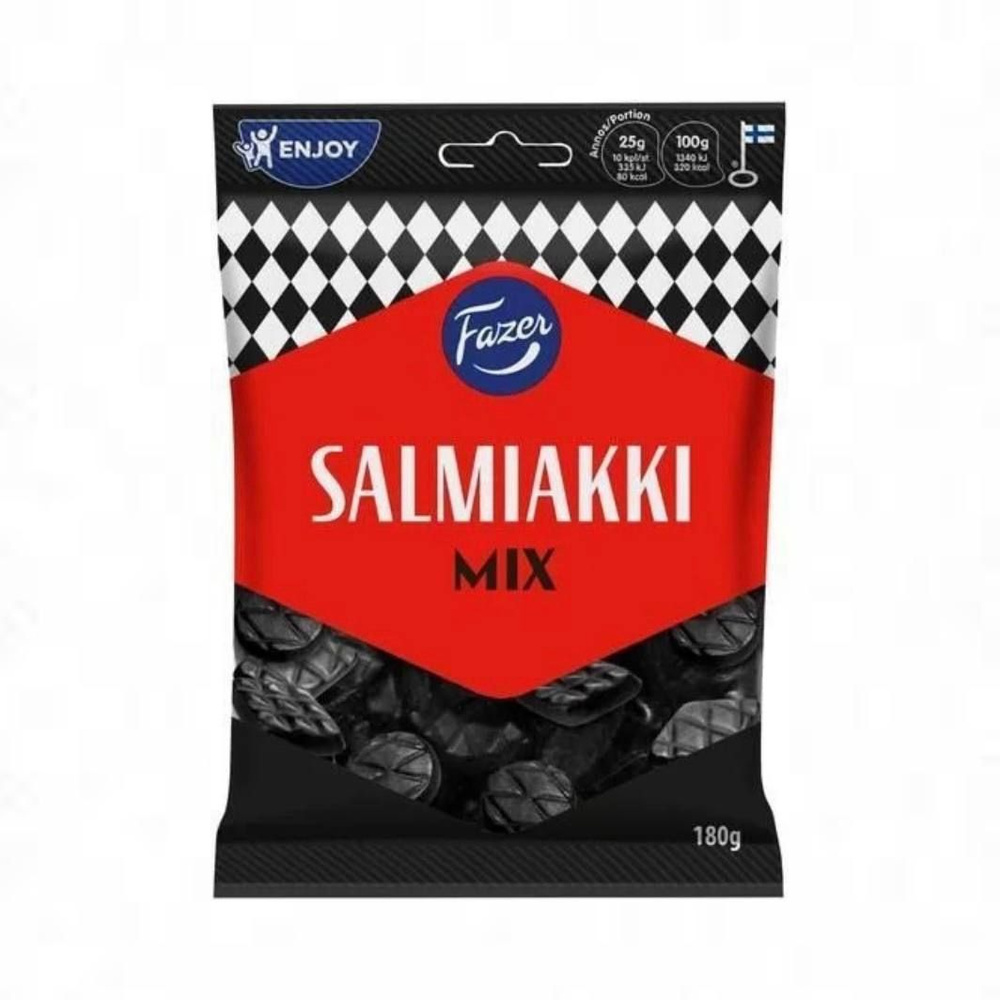 Мармелад лакрица Fazer Salmiakki Mix сальмиакки, 180 г (Финляндия ...