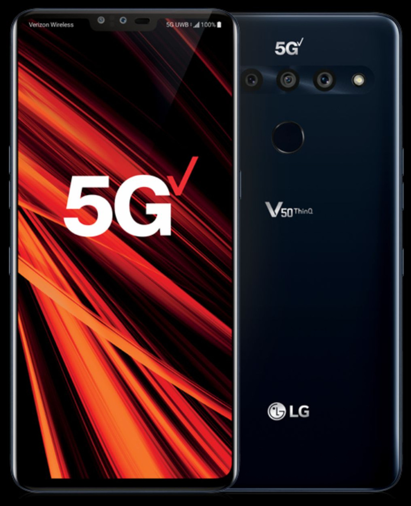 LG Смартфон V50 ThinQ 5G  Unlocked/NFC/Стереодинамики/Русифицирован(Unlocked)/Функция записи/OLED 4K  HDR/FM-радио /Qualcomm Snapdragon 855 (7nm) 6/128 ...