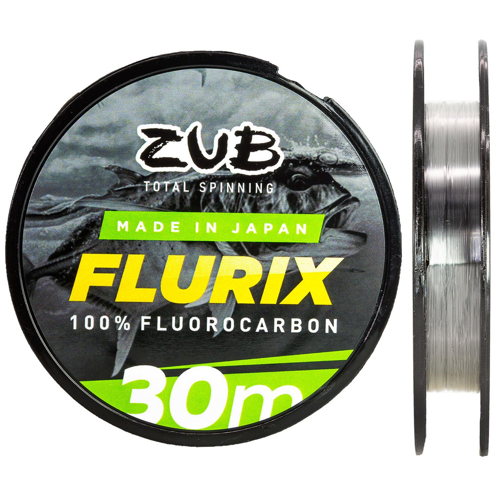 Леска флюорокарбоновая ZUB FLURIX (30 м, 0.285 мм, 5.49 кг) цв. Прозрачный / Товары для рыбалки / Поводковый #1