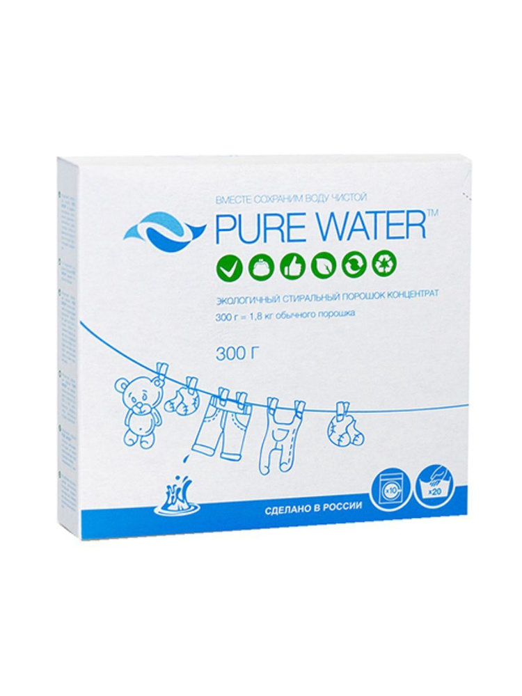 Pure Water Стиральный порошок 300 г - купить с доставкой по выгодным ...