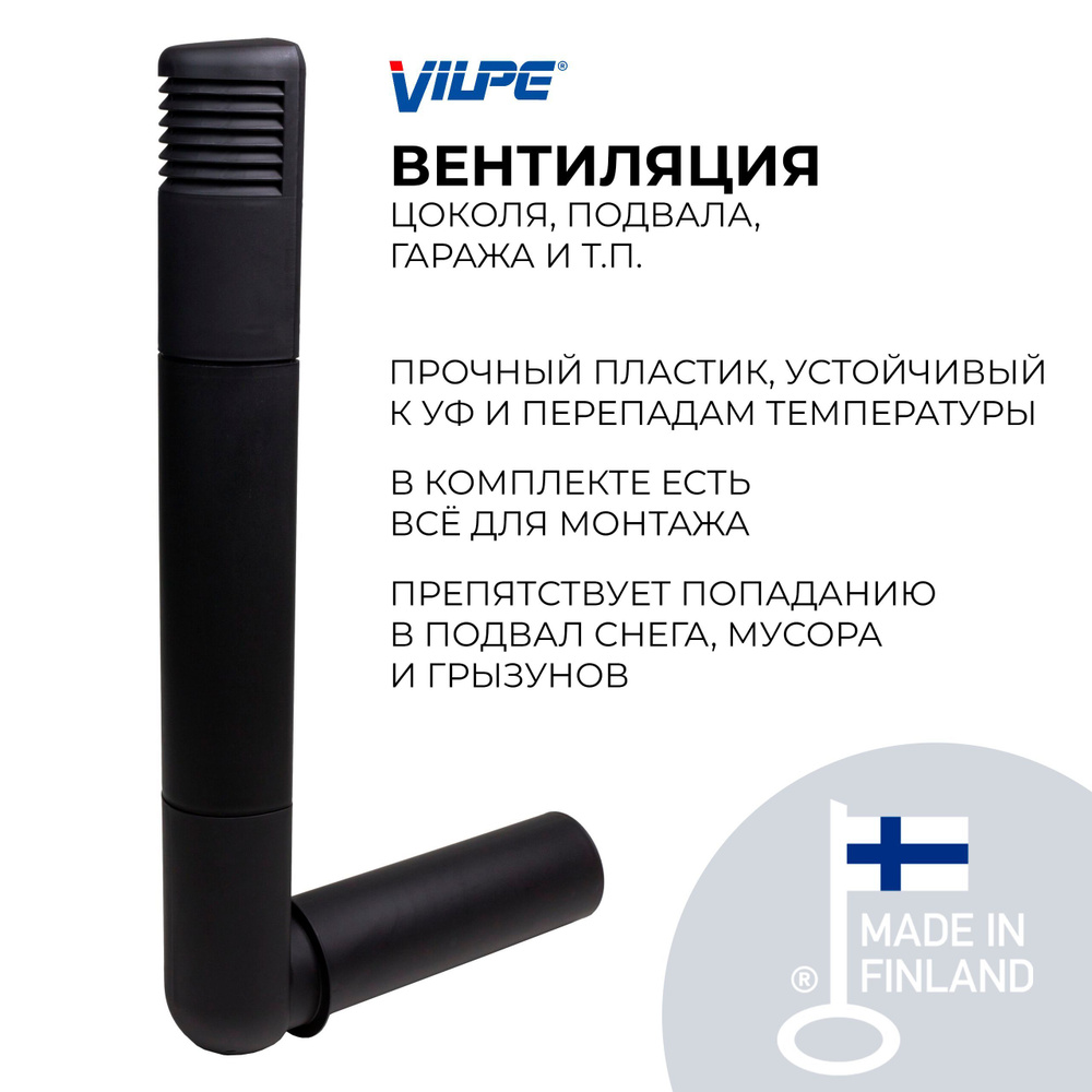 Дефлектор вентиляционный (цокольная вентиляция) Vilpe ROSS - 125/135,  черный, арт. 790312 - купить по выгодной цене в интернет-магазине OZON  (1067061503)