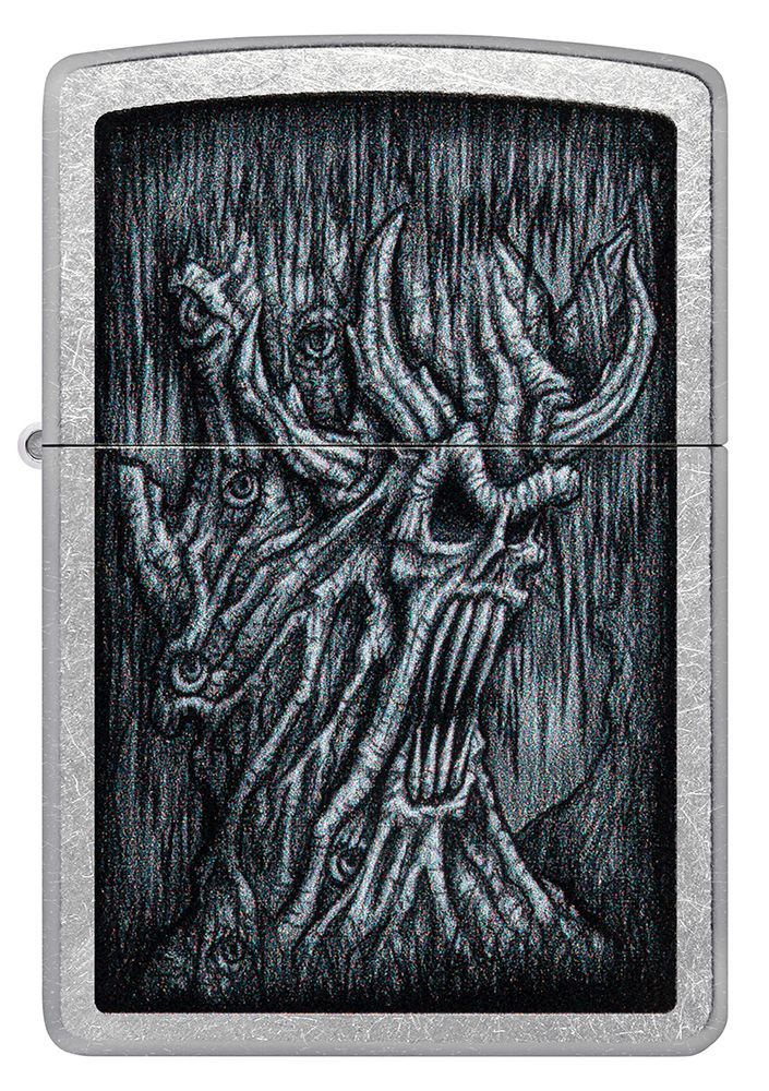 Оригинальная бензиновая зажигалка ZIPPO Classic 48681 Evil Tree с покрытием Street Chrome - Злое дерево #1