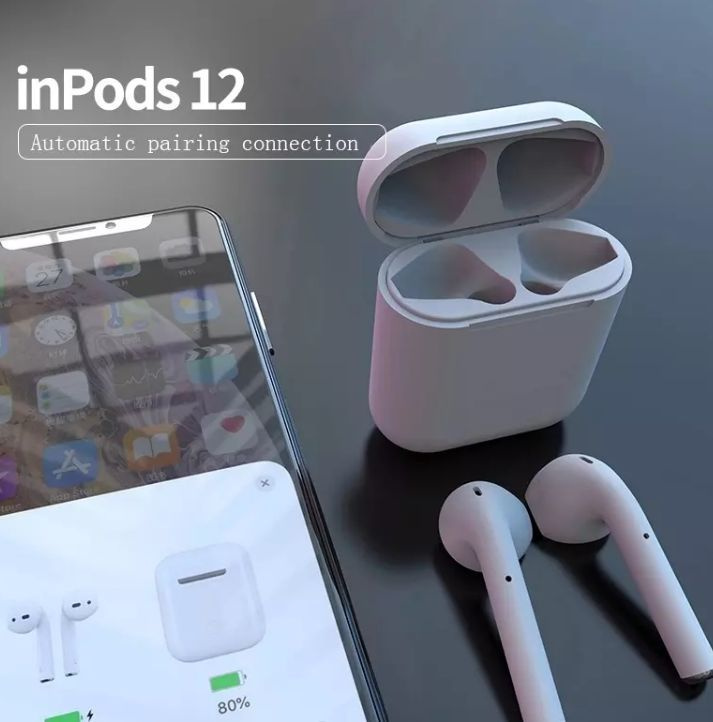 Беспроводные наушники Inpods 12 TWS (Наушники беспроводные, белые , блютуз, bluetooth, для телефона и #1