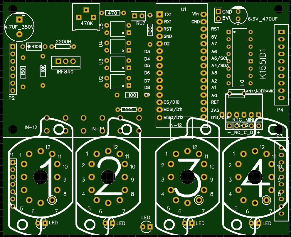 Плата для часов на ГРИ ИН-12 и Arduino Nano. Автор Alex Gyver - купить с  доставкой по выгодным ценам в интернет-магазине OZON (1260290226)