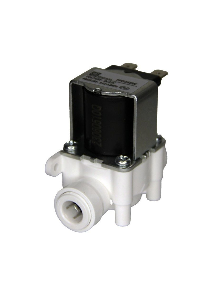 Клапан электромагнитный FPD360W соленоид для воды 24 Вольт трубка 3/8 дюйма быстросъем нормально закрытый #1