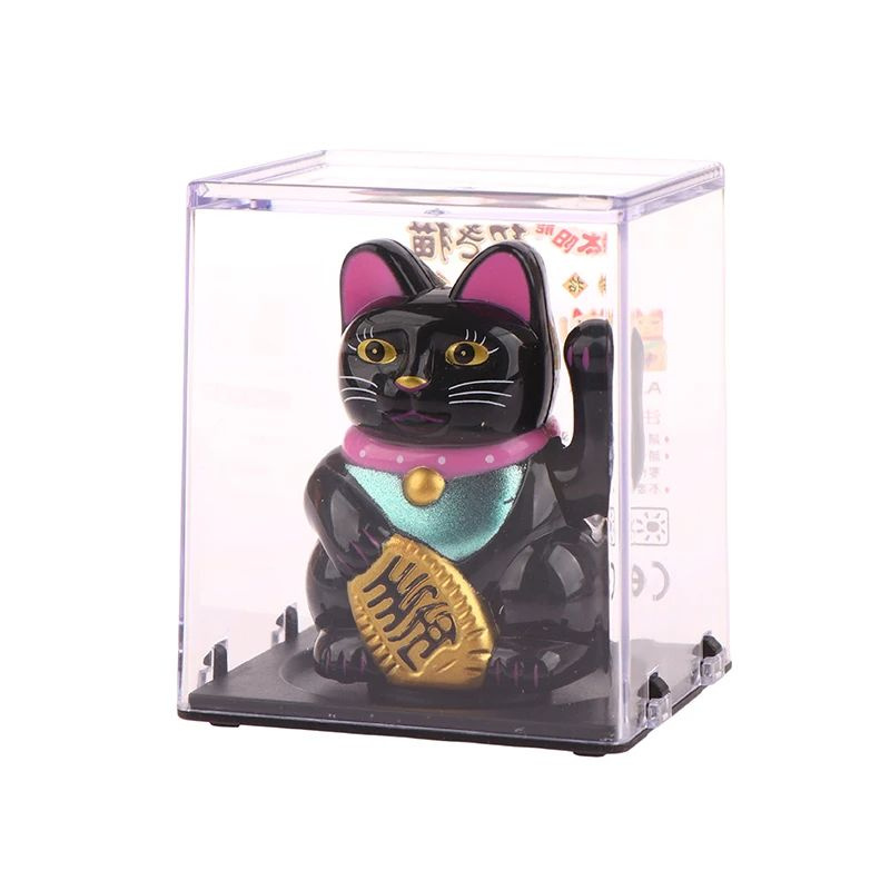 Декоративная фигурка-статуэтка Lucky Cat Shiny Black. Манеки-неко. Манэки-нэко. Денежный кот. Кот удачи. #1