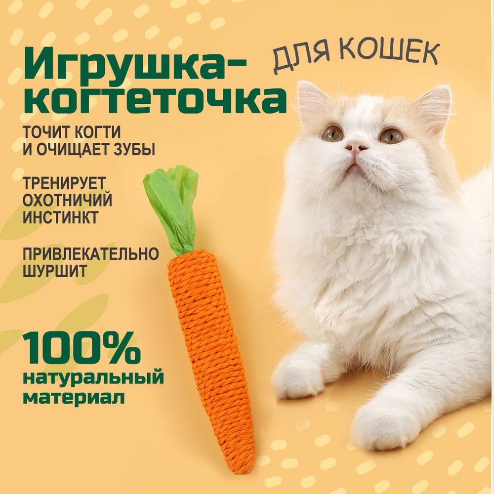 Игрушки для кошек, когтеточка Морковка с погремушкой, игрушка дразнилка для  котят - купить с доставкой по выгодным ценам в интернет-магазине OZON  (1307900063)