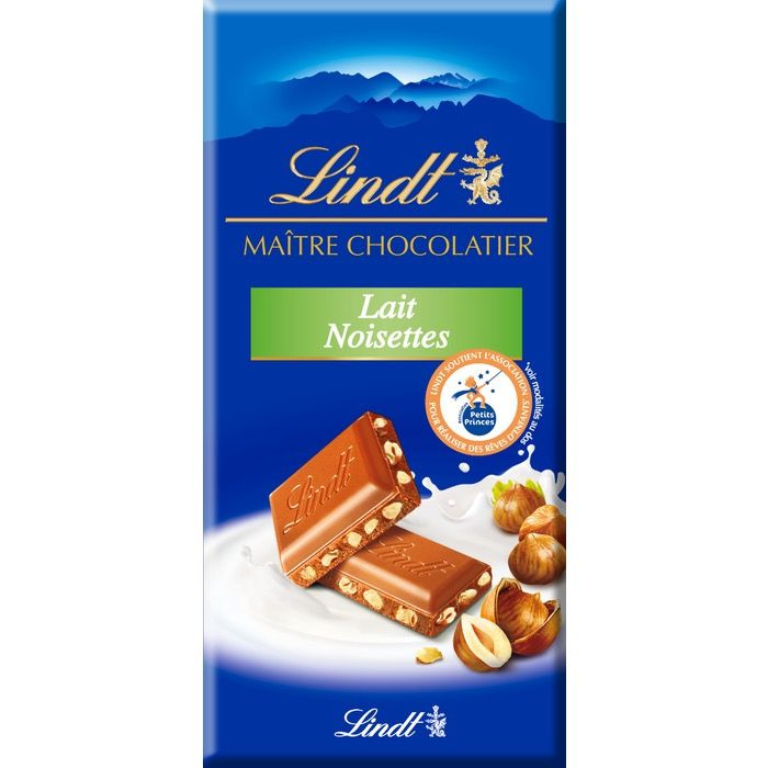 Шоколад Lindt Maitre Chocolatier молочный с фундуком 100гр (Франция)  #1