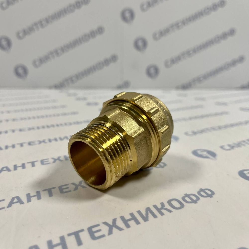 Соединение прямое для ПНД трубы обжим 32x1"НР латунь VIEIR, VER362 ...