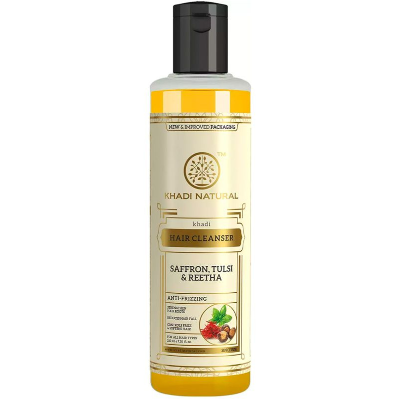 Шампунь Шафран, Тулси Ритха Кхади (Saffron, Tulsi and Reetha shampoo Khadi), 210 мл  #1