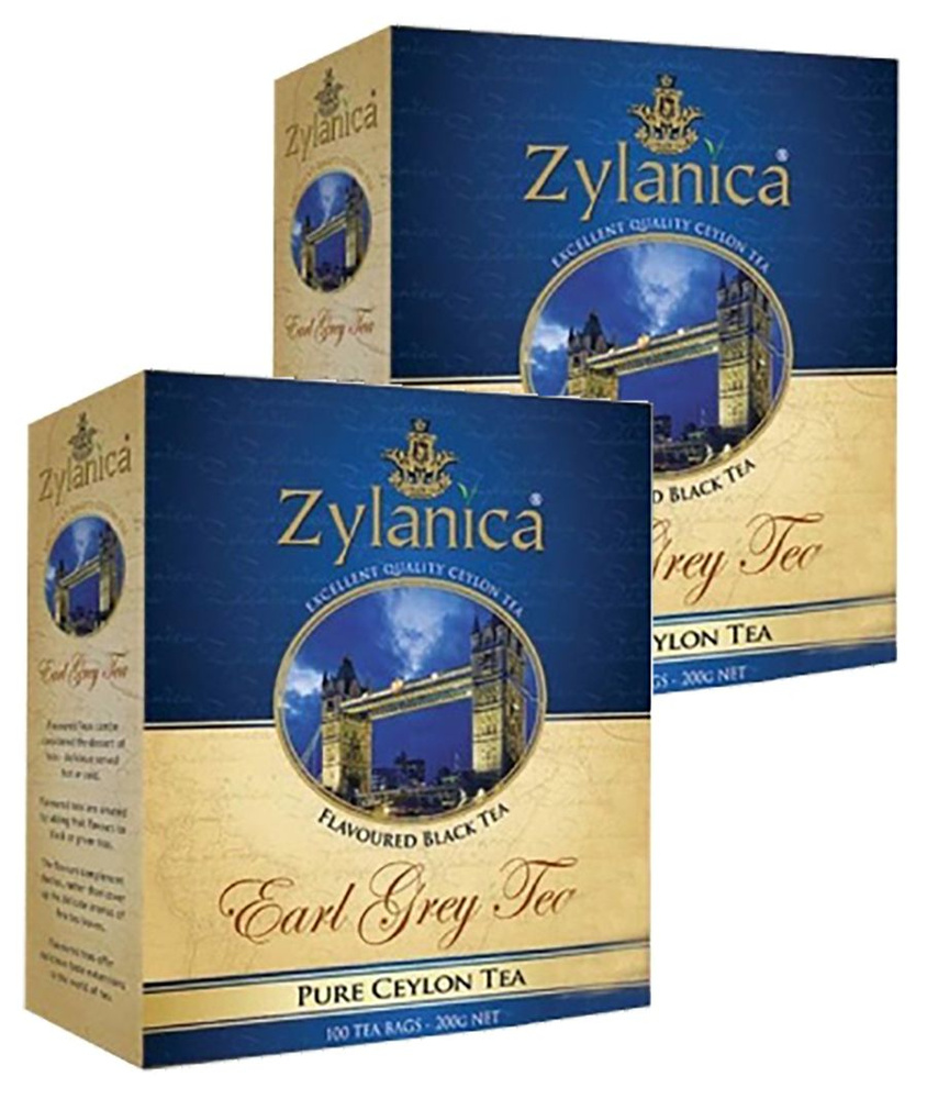 Чай черный ZYLANICA с бергамотом, 2шт по 100 пакетиков. Зиланика Earl Grey Tea  #1