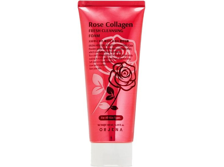 Пенка для умывания с экстрактом розы ORJENA ROSE COLLAGEN FRESH CLEANSING FOAM  #1