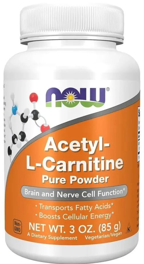 NOW Acetyl L-Carnitine Powder 3oz 85гр. Ацетил-л-карнитин в порошке 85г. #1
