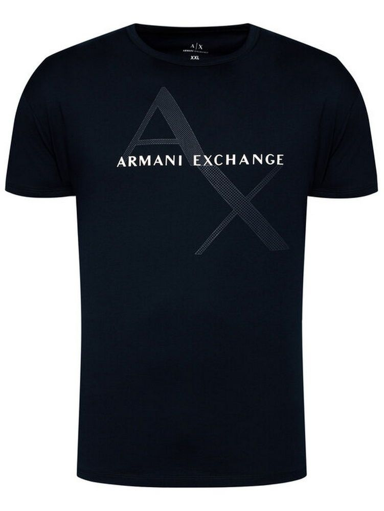 Футболка Мужской Armani Exchange темно-синий, размер 54 Повседневный ...