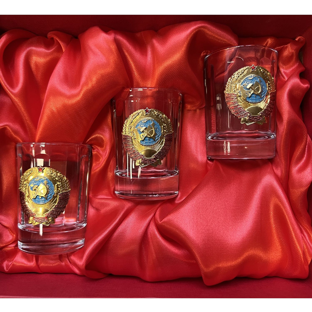 Стопка для водки, универсальный ОЛОВОЛЕЙ, 50 мл, Олово, Стекло, 3 шт ...