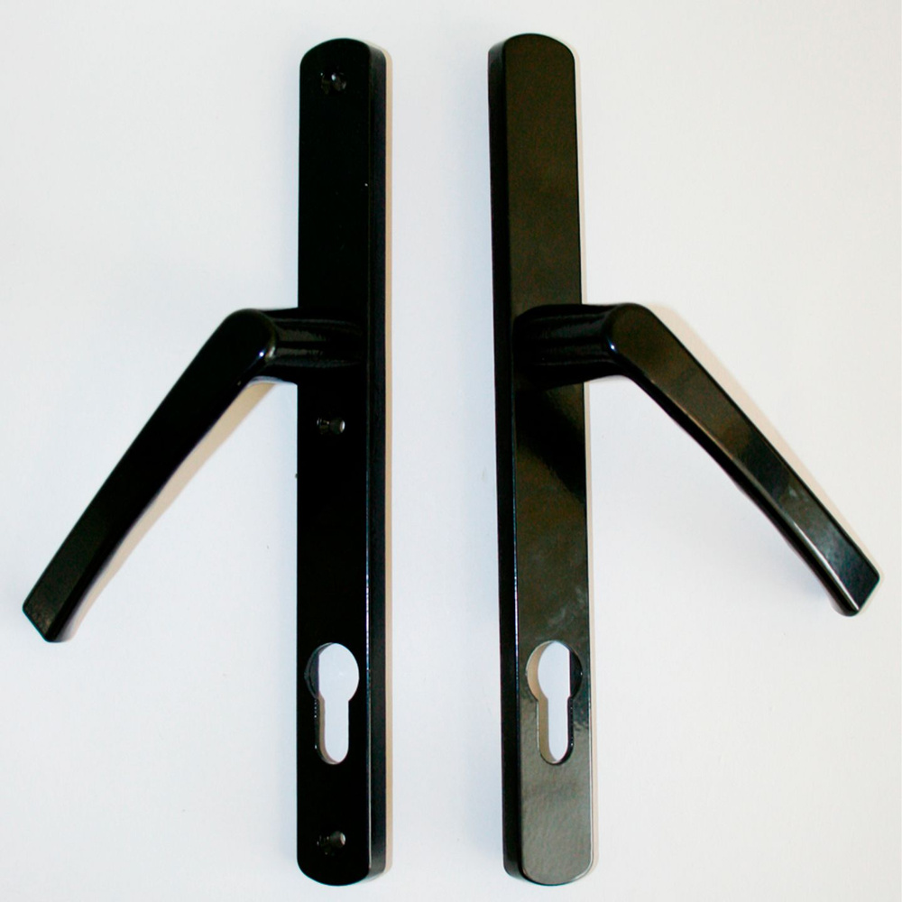Гарнитур нажимной - ручки для пластиковых дверей, черный двухсторонний  #1