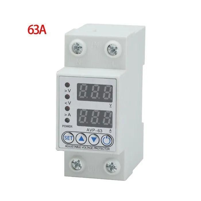 универсальный реле напряжения 63а(Регулируемый порог напряжения/тока ...