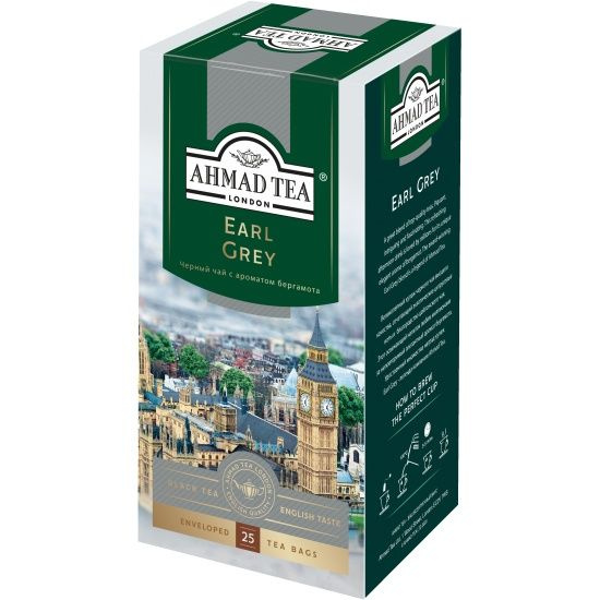 Ahmad Tea Чай в пакетиках черный Earl Grey, 25 пакетиков - купить с ...
