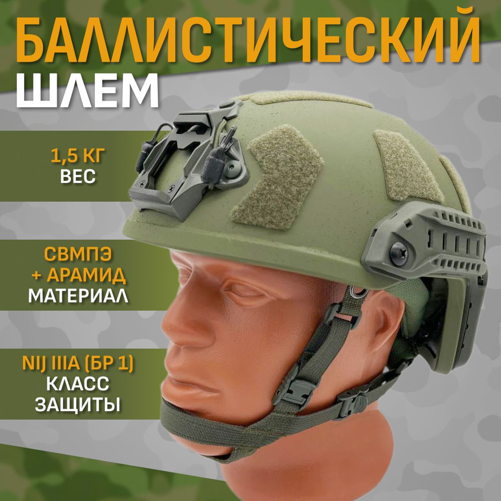 Баллистический шлем Aholdtech Fast из СВМПЭ + Арамид класс защиты NIJ IIIA (БР 1) подвес Wendy Liner #1