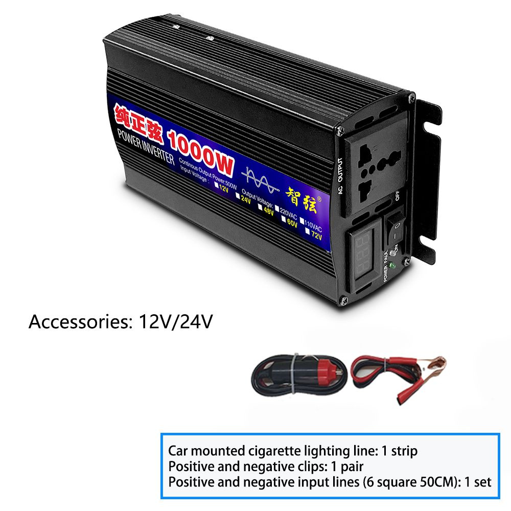 Автомобильный преобразователь напряжения инвертор 1000 Вт 24В-220В ...