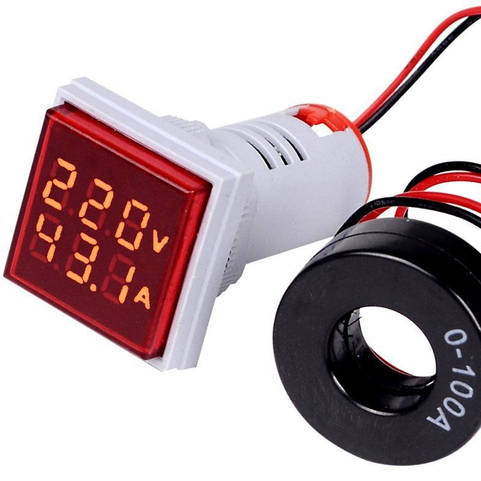 Digital Voltmeter Ammeter AC 60-500V 0-100A Red, Цифровой вольтметр ...