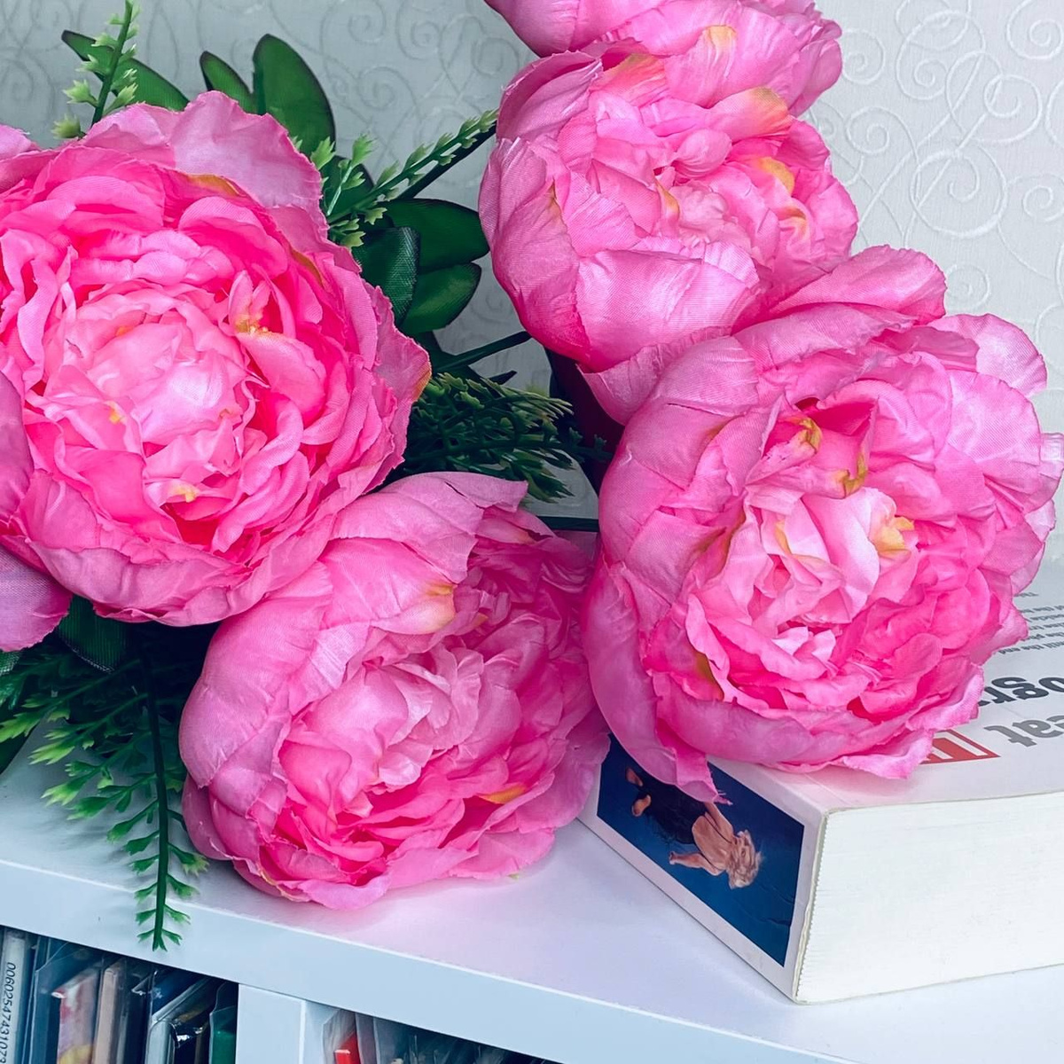 Купить Пионы искусственные для декора, розовые, 7 голов, 52 см по ...